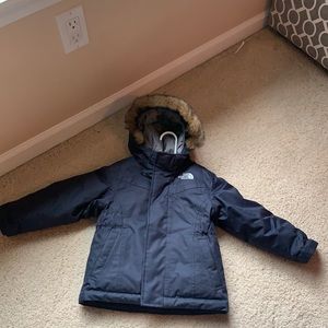 A Navy blue Toddler Greenland parka winter coat
